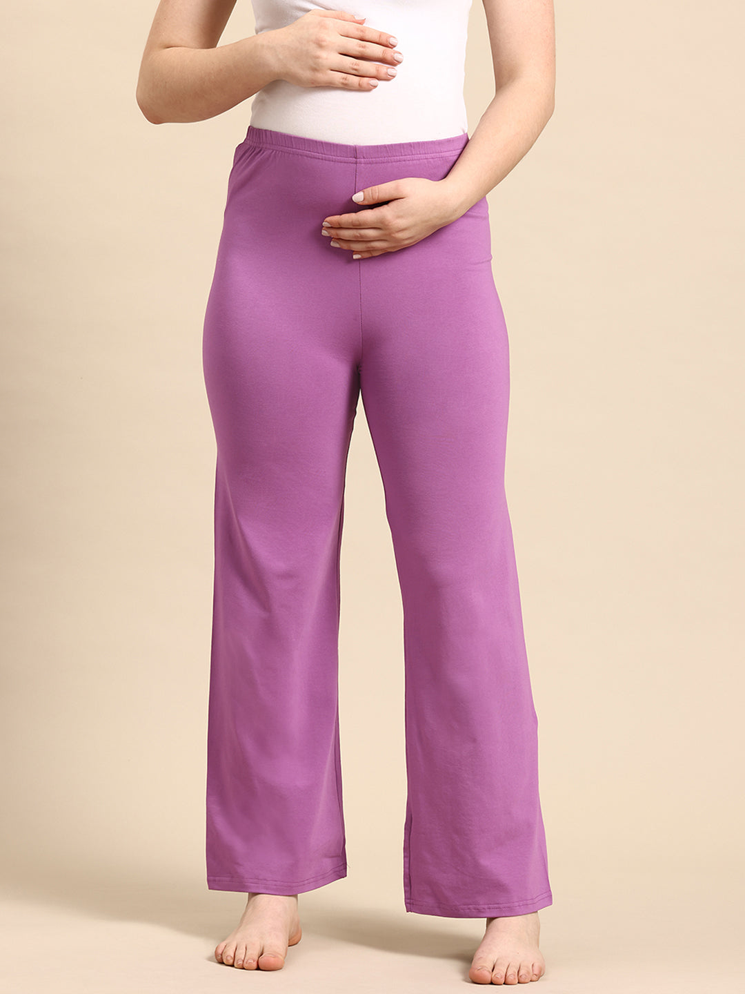 Blush9 Maternity Purple Colour Maternity Palazzo