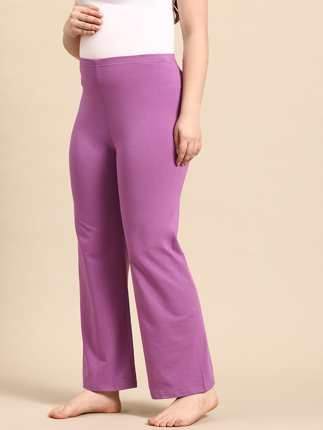 Blush9 Maternity Purple Colour Maternity Palazzo