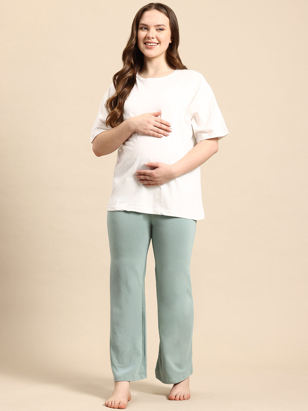 Blush9 Maternity Pista Colour Maternity Palazzo