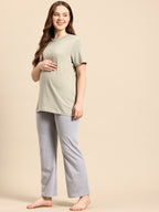 Blush9 Maternity Grey Colour Maternity Palazzo