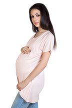 Blush 9 Maternity's Nursing Pink T-shirt with wrap overlay