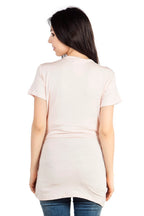 Blush 9 Maternity's Nursing Pink T-shirt with wrap overlay