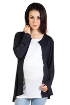 Blush 9 Maternity's Full sleeves Jacket Nursing Black top with attached inner