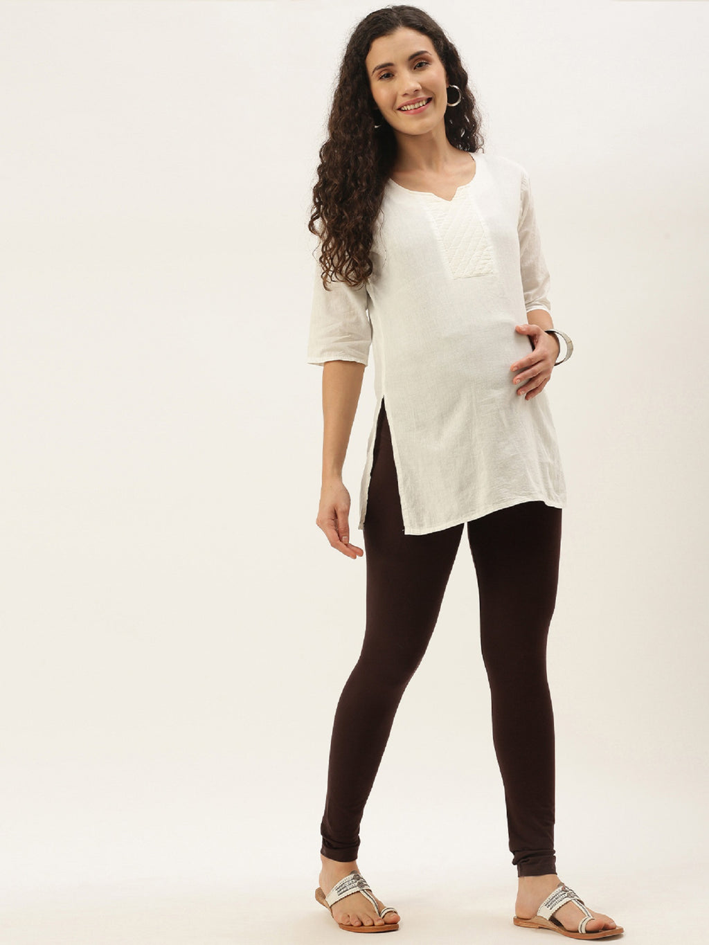Blush 9 Maternity's Over the bump Coffe Colour leggings