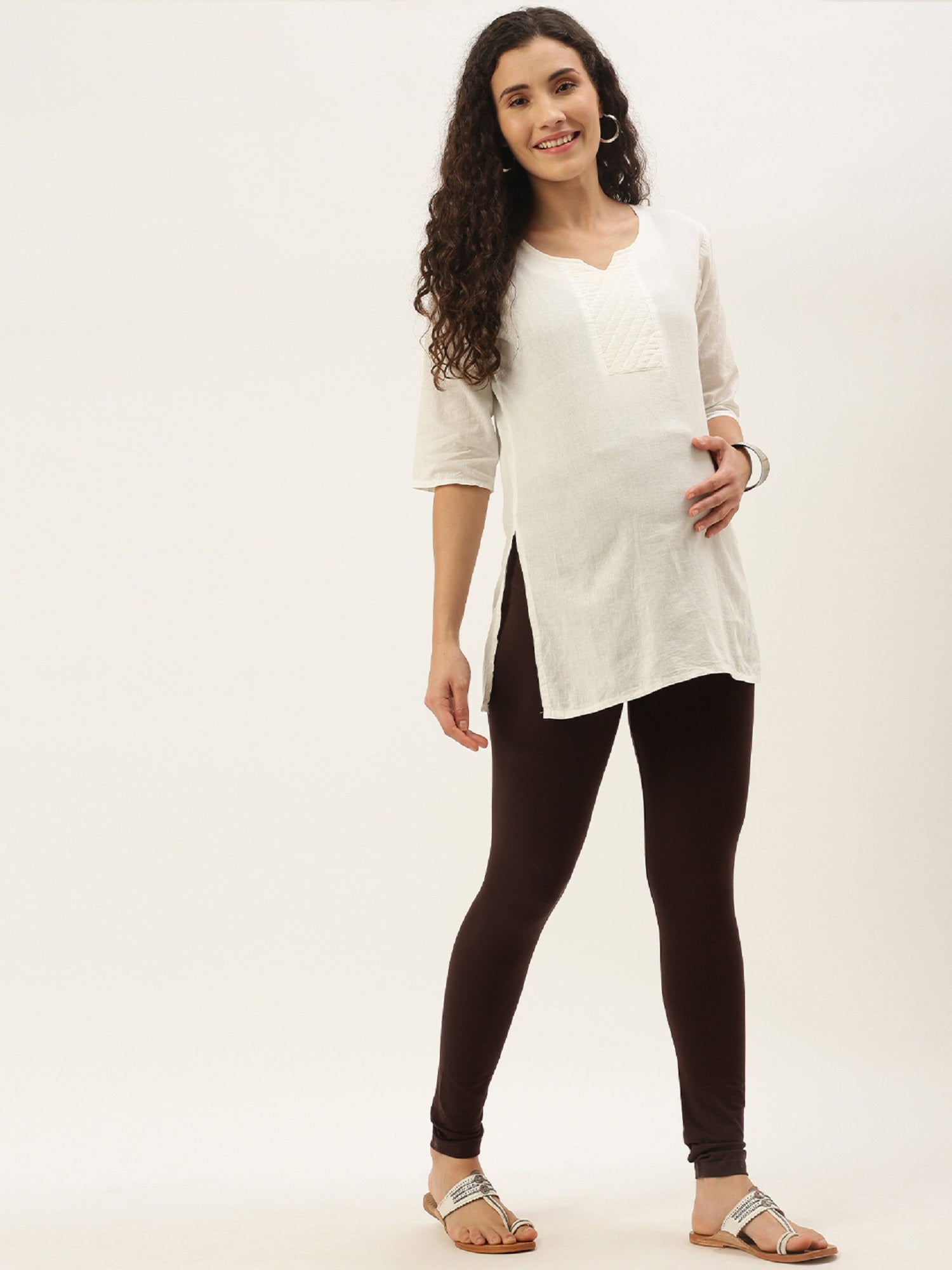 Blush 9 Maternity's Over the bump Coffe Colour leggings