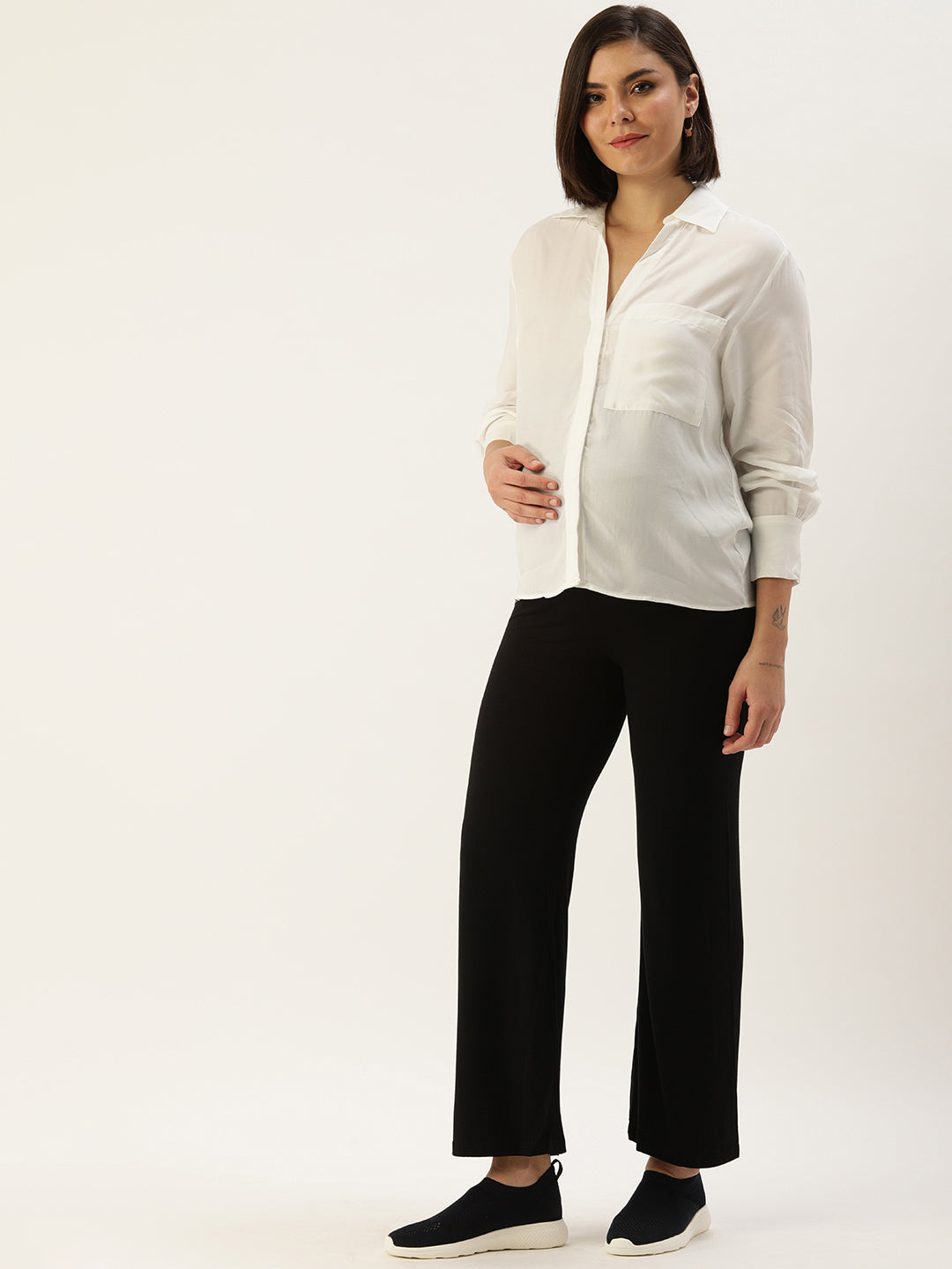 Blush9 Maternity Black Maternity Palazzo