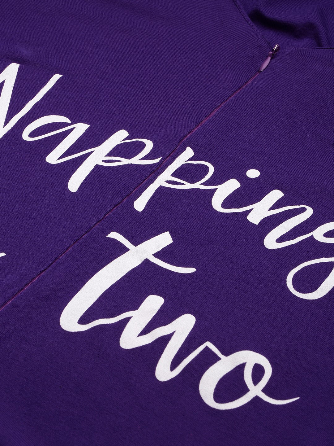 Blush9 Maternity Self Printed Night Maternity and Nursing Dress - Purple