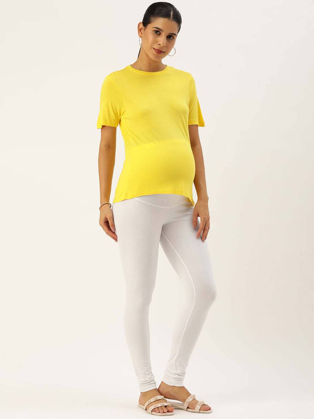 Blush 9 Maternity's Over the bump White  leggings