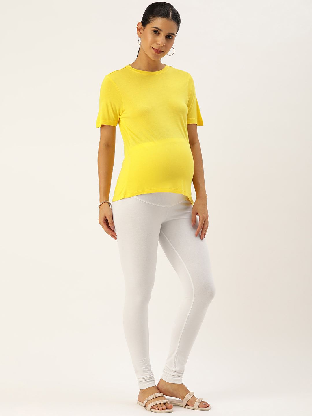 Blush 9 Maternity's Over the bump White  leggings