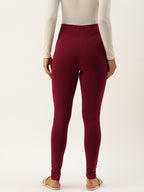 Blush 9 Maternity's Over the bump Maroon  leggings
