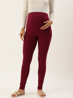 Blush 9 Maternity's Over the bump Maroon  leggings
