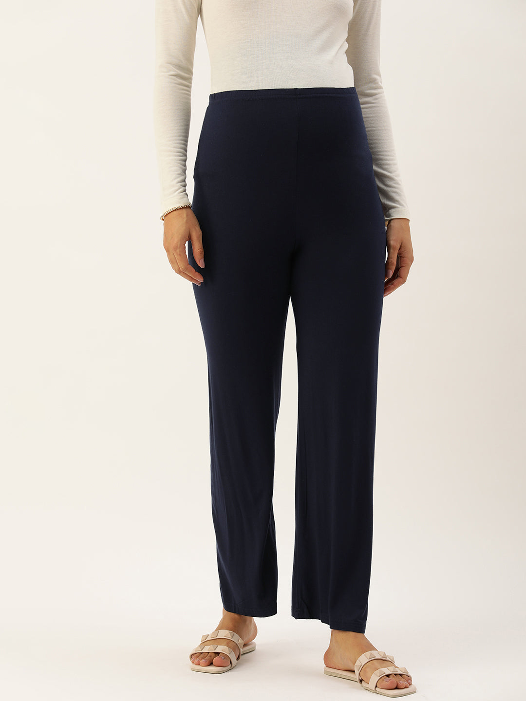Blush9 Maternity Navy Blue Maternity Palazzo