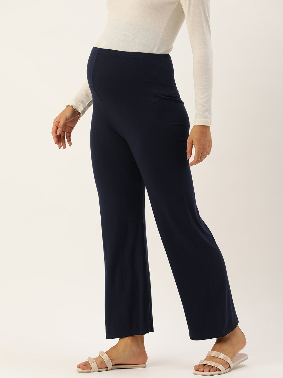 Blush9 Maternity Navy Blue Maternity Palazzo