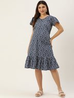 Blush 9 Maternity's Navy Blue Concealed Zip Maternity and Nursing Dress