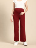 Blush9 Maternity Maroon Blue Maternity Palazzo