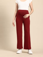 Blush9 Maternity Maroon Blue Maternity Palazzo