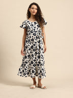 Blush 9 Maternity's Concealed Zip Maternity and Nursing Black and White Dress