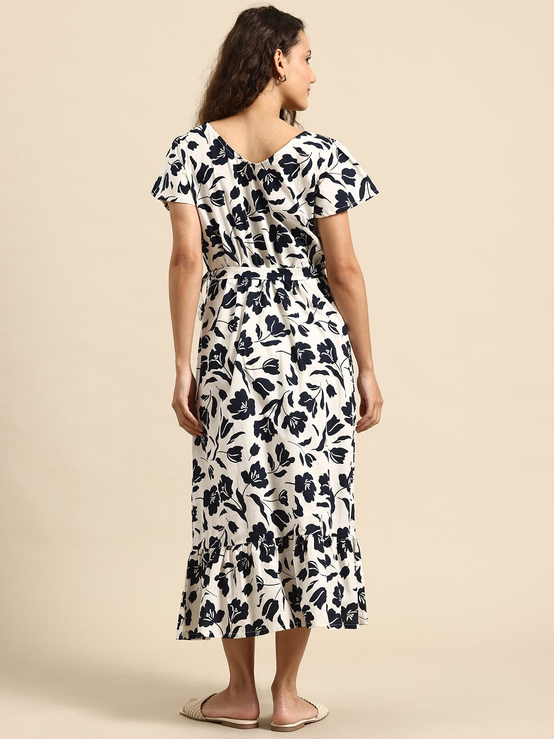 Blush 9 Maternity's Concealed Zip Maternity and Nursing Black and White Dress