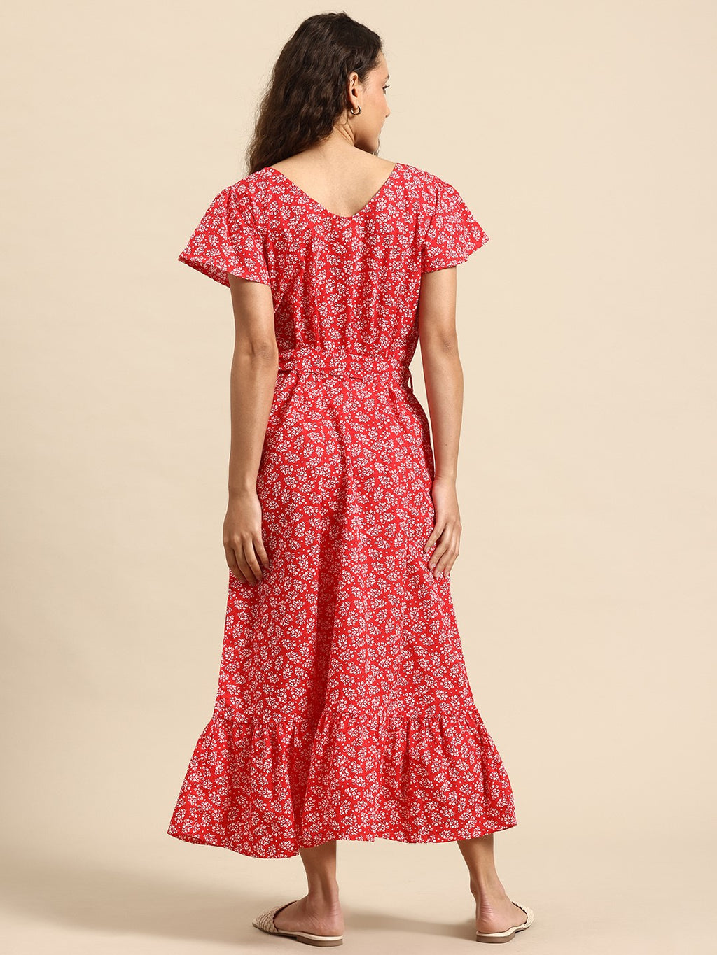 Blush 9 Maternity's Concealed Zip Maternity and Nursing Red Dress