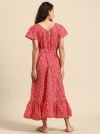 Blush 9 Maternity's Concealed Zip Maternity and Nursing Red Dress