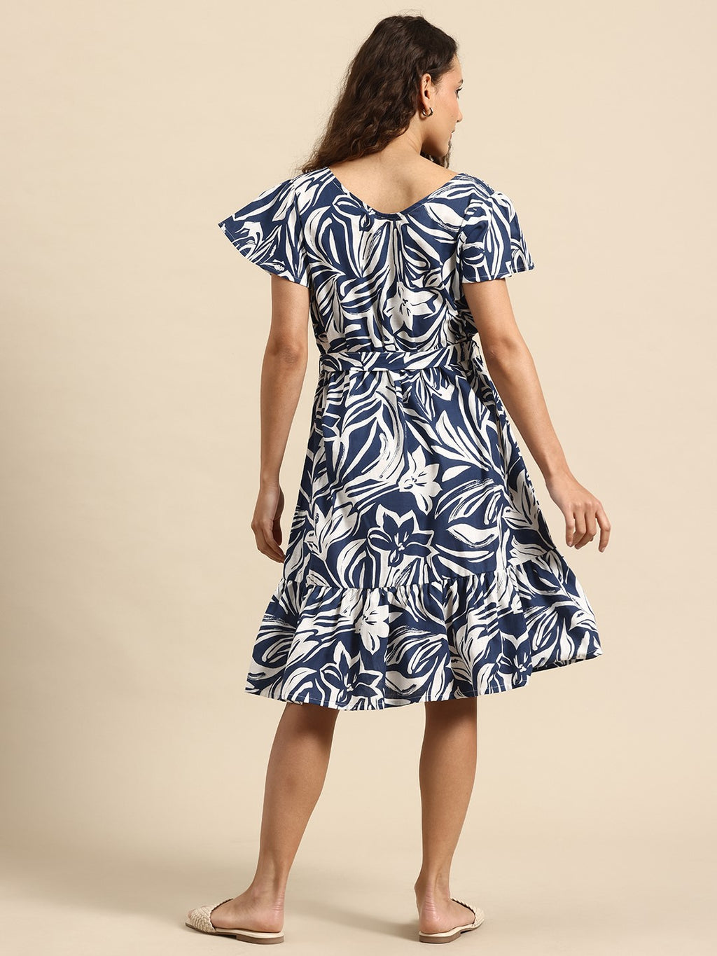 Blush 9 Maternity's Concealed Zip Maternity and Nursing Navy Blue Dress