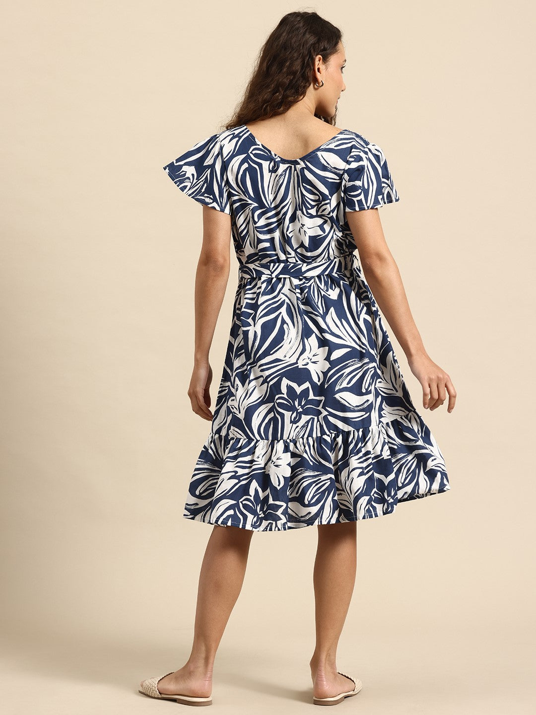 Blush 9 Maternity's Concealed Zip Maternity and Nursing Navy Blue Dress