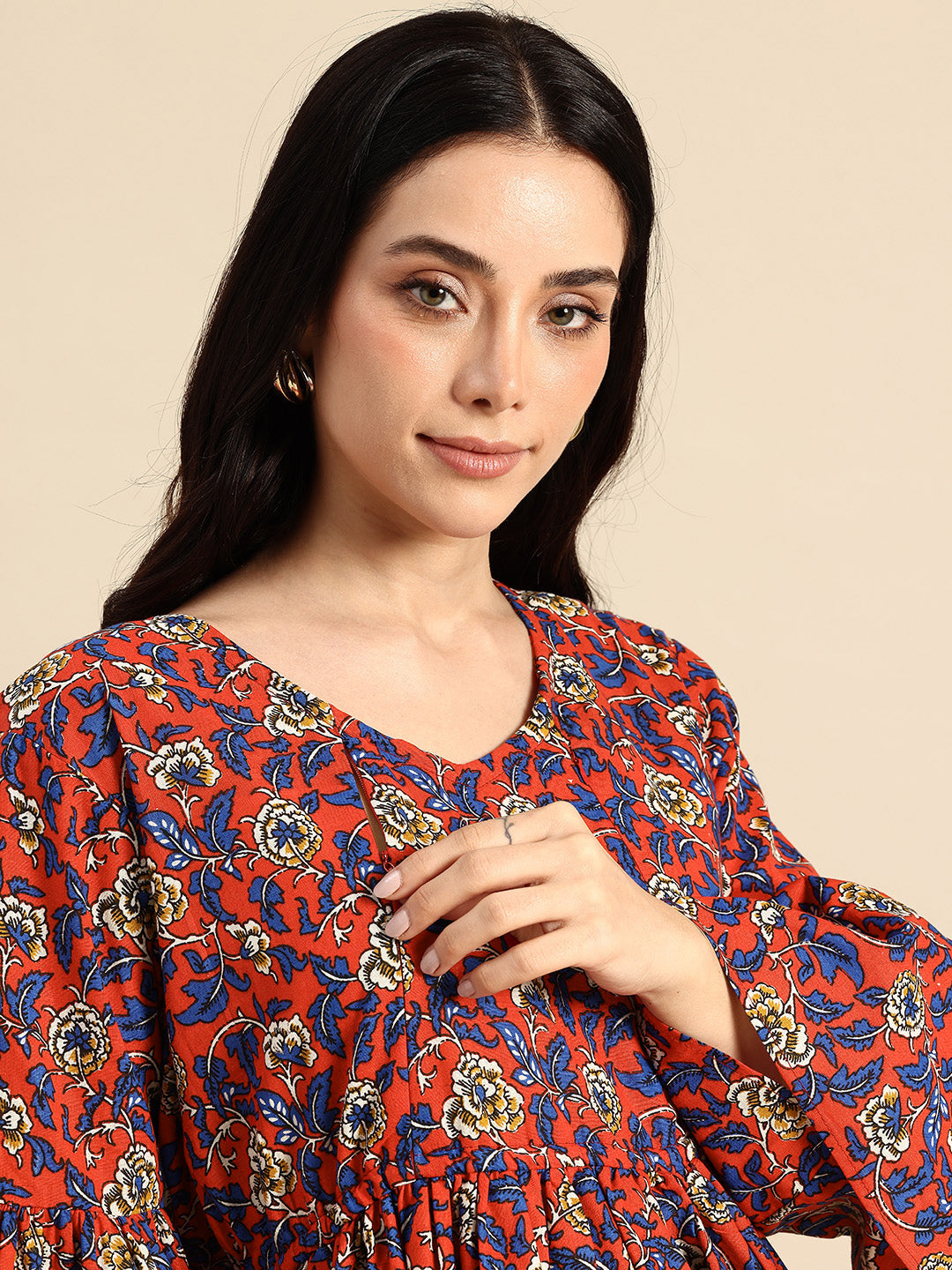 Blush9 Maternity Floral Printed Maternity and Nursing Kurti