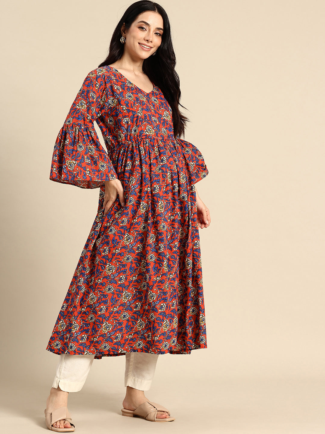 Blush9 Maternity Floral Printed Maternity and Nursing Kurti