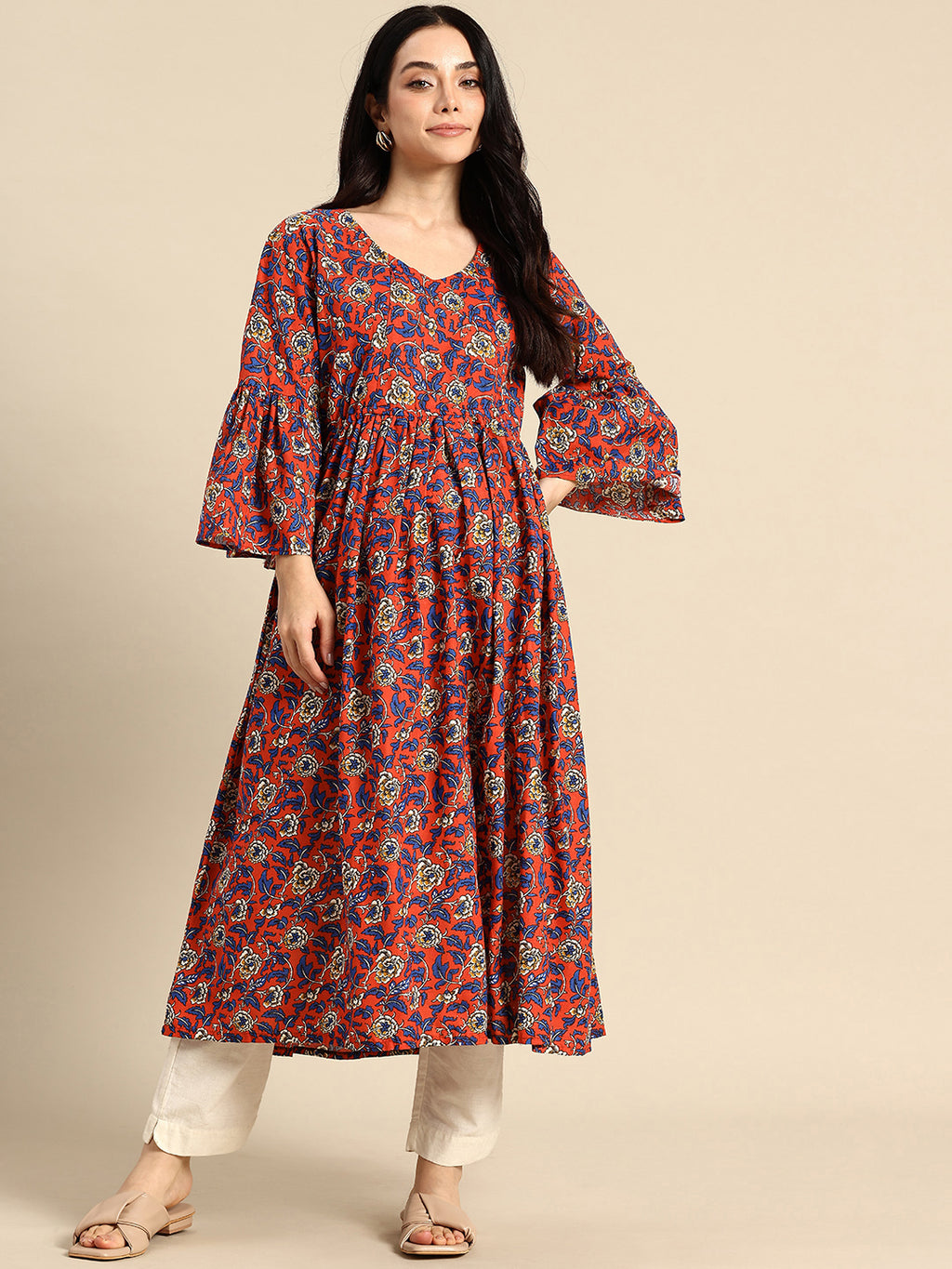 Blush9 Maternity Floral Printed Maternity and Nursing Kurti