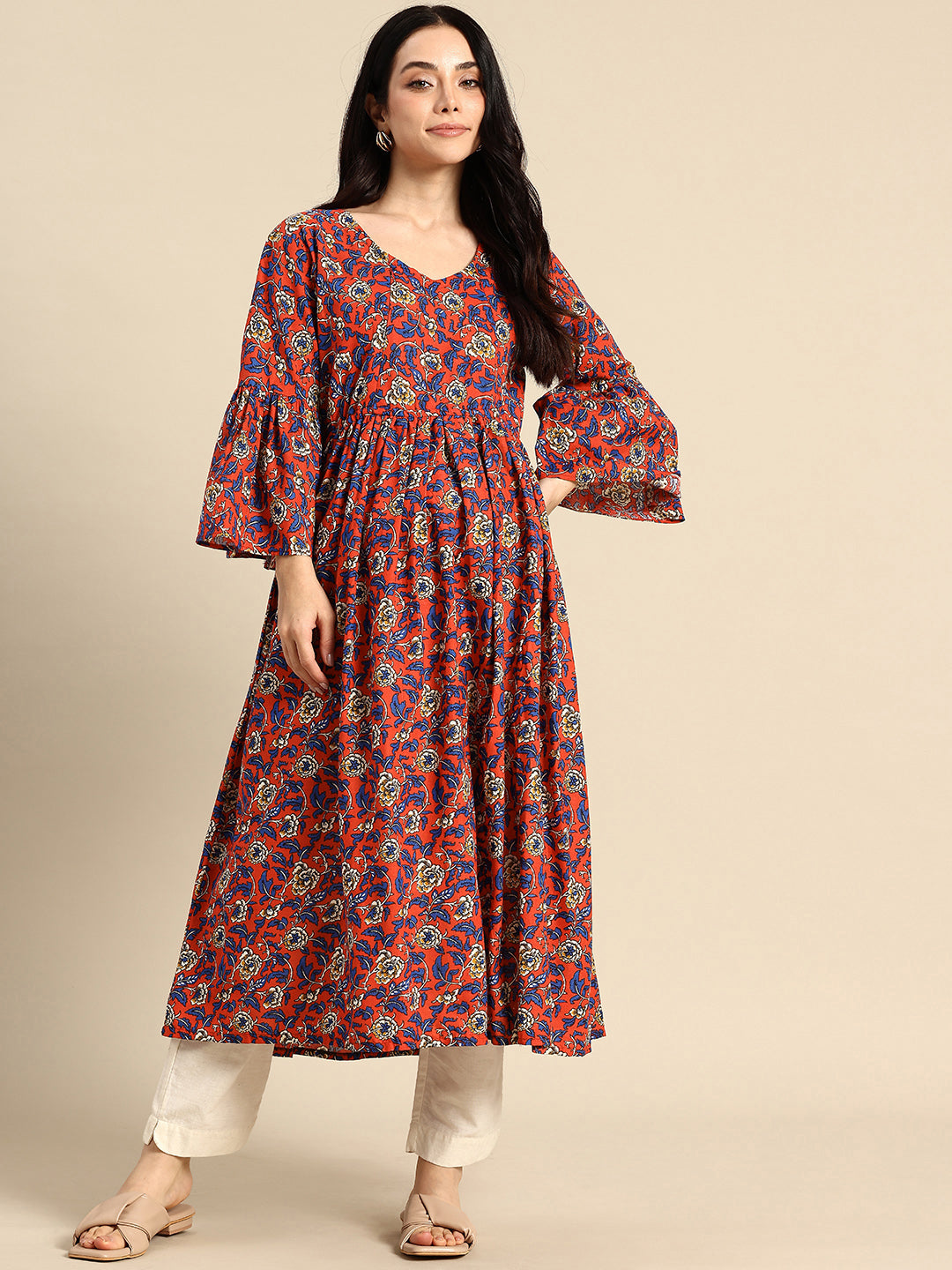 Blush9 Maternity Floral Printed Maternity and Nursing Kurti