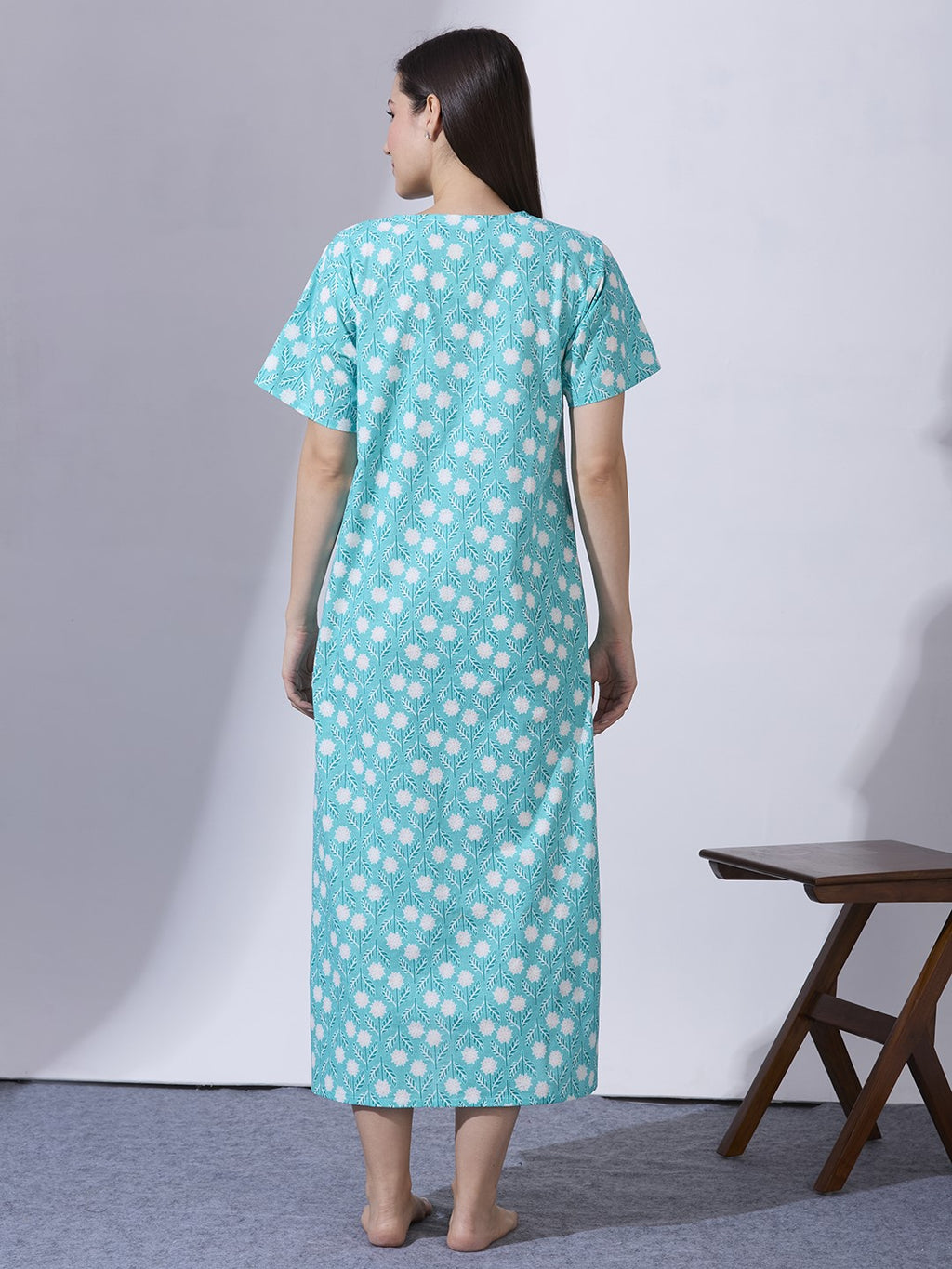 Blush9 Maternity Floral Printed Night Maternity Maxi Dress