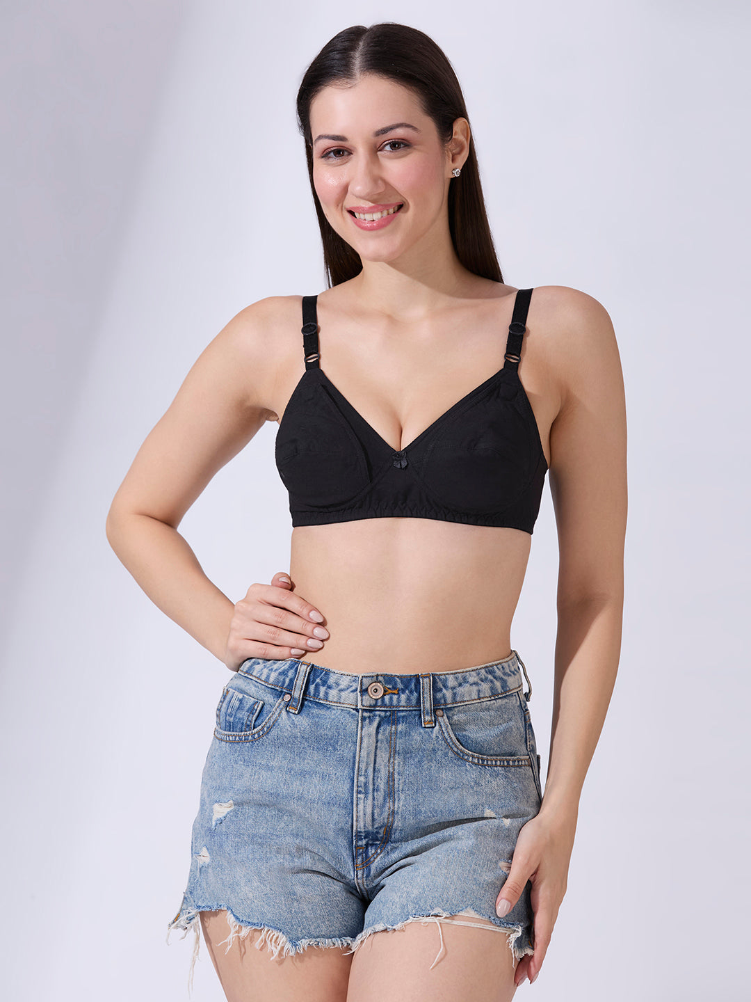 Blush9 Maternity Non-Wired & Non-Padded Cotton Maternity Bra - Black