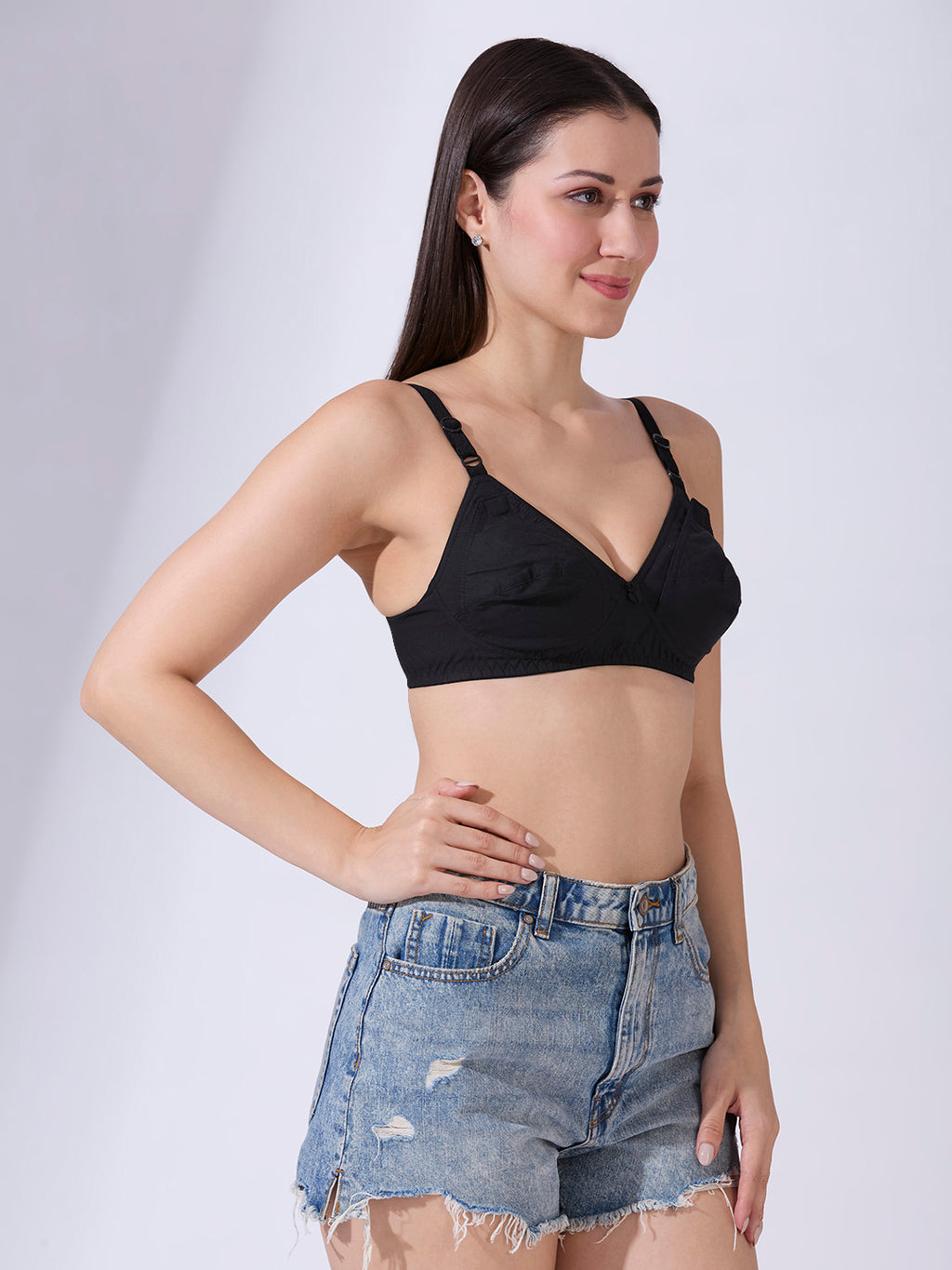 Blush9 Maternity Non-Wired & Non-Padded Cotton Maternity Bra - Black