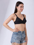 Blush9 Maternity Non-Wired & Non-Padded Cotton Maternity Bra - Black