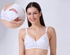 Blush9 Maternity Non-Wired & Non-Padded Cotton Maternity Bra - White