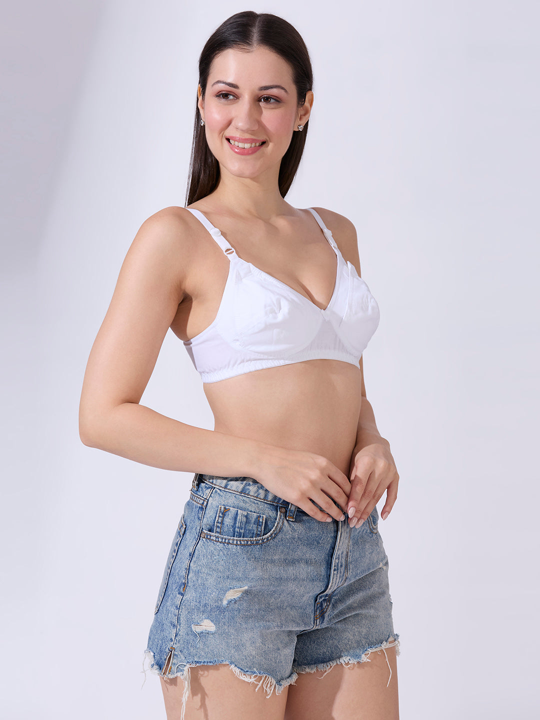 Blush9 Maternity Non-Wired & Non-Padded Cotton Maternity Bra - White