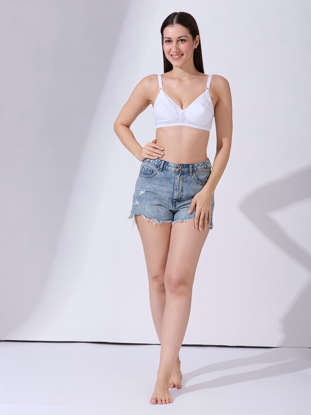 Blush9 Maternity Non-Wired & Non-Padded Cotton Maternity Bra - White
