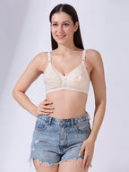 Blush9 Maternity Non-Wired & Non-Padded Cotton Maternity Bra - Cream
