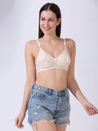 Blush9 Maternity Non-Wired & Non-Padded Cotton Maternity Bra - Cream