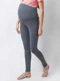 Blush 9 Maternity's Over the bump Grey  leggings