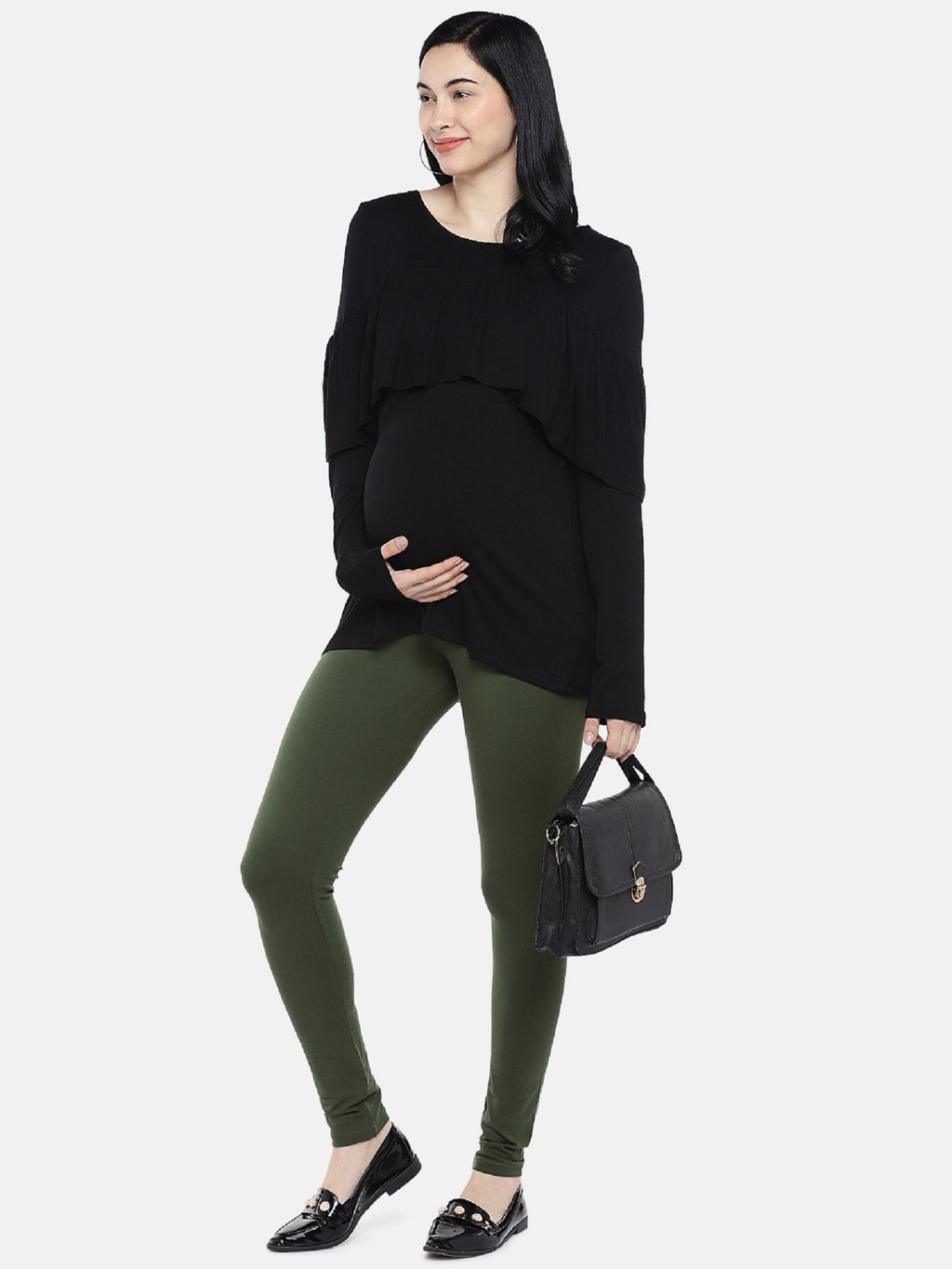 Blush 9 Maternity's Over the bump Green leggings