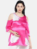 Blush 9 Maternity's Pink Cold Shoulder Top