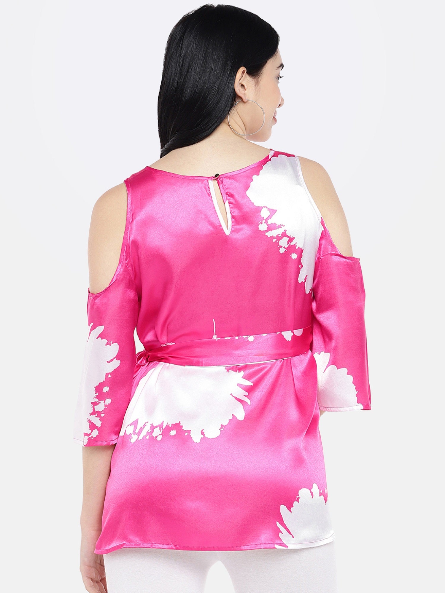 Blush 9 Maternity's Pink Cold Shoulder Top