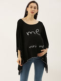 Blush 9 Maternity's Black "Me mini me "printed Nursing Poncho