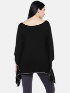 Blush 9 Maternity's Black "Im Not Lazy - Im Pregnant"printed Nursing Poncho