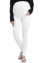 Blush 9 Maternity's Over the bump Off White  leggings