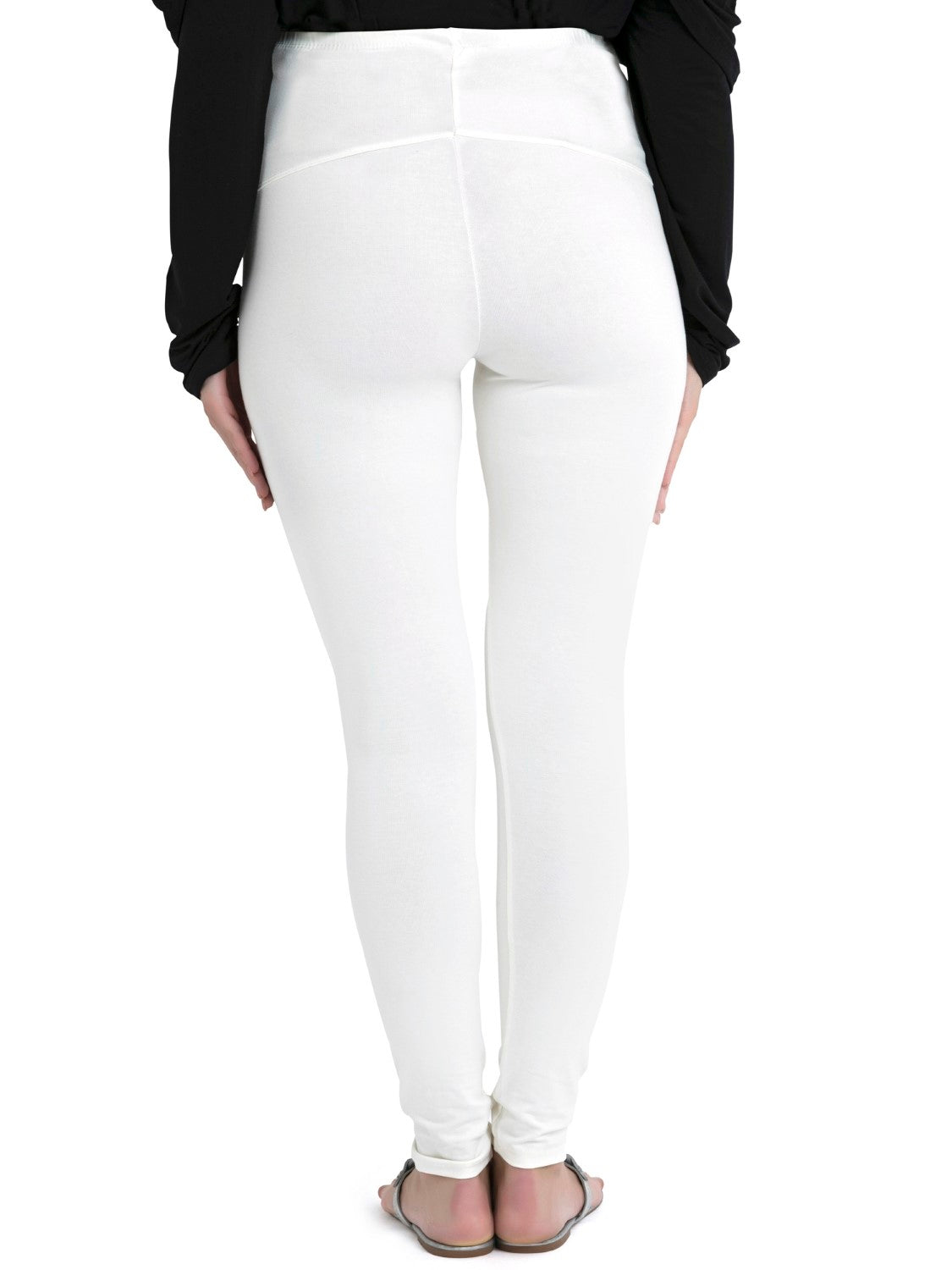 Blush 9 Maternity's Over the bump Off White  leggings