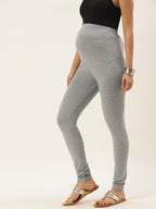 Blush 9 Maternity's Over the bump Grey Melange  leggings